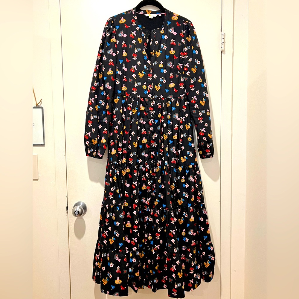 Patterned tiered maxi dress